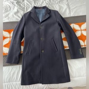 El Ganso Italian Wool Coat, Navy, Men’s Size 36